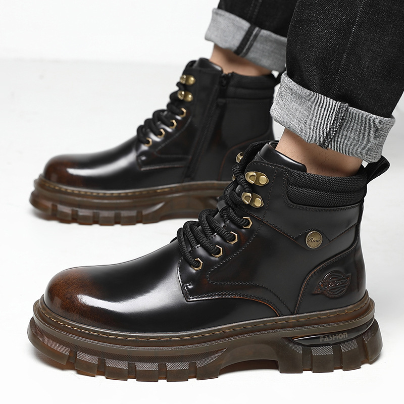 Fleece-lined Warm Cotton British Style Platform Boots foto 3