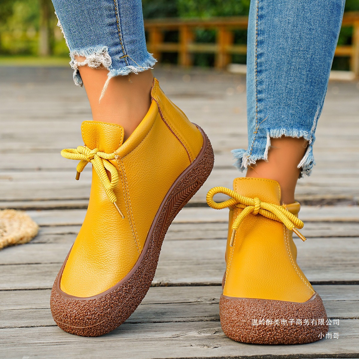 Plus-size Retro Lace-up Casual Soft Leather Shoes For Women foto 3
