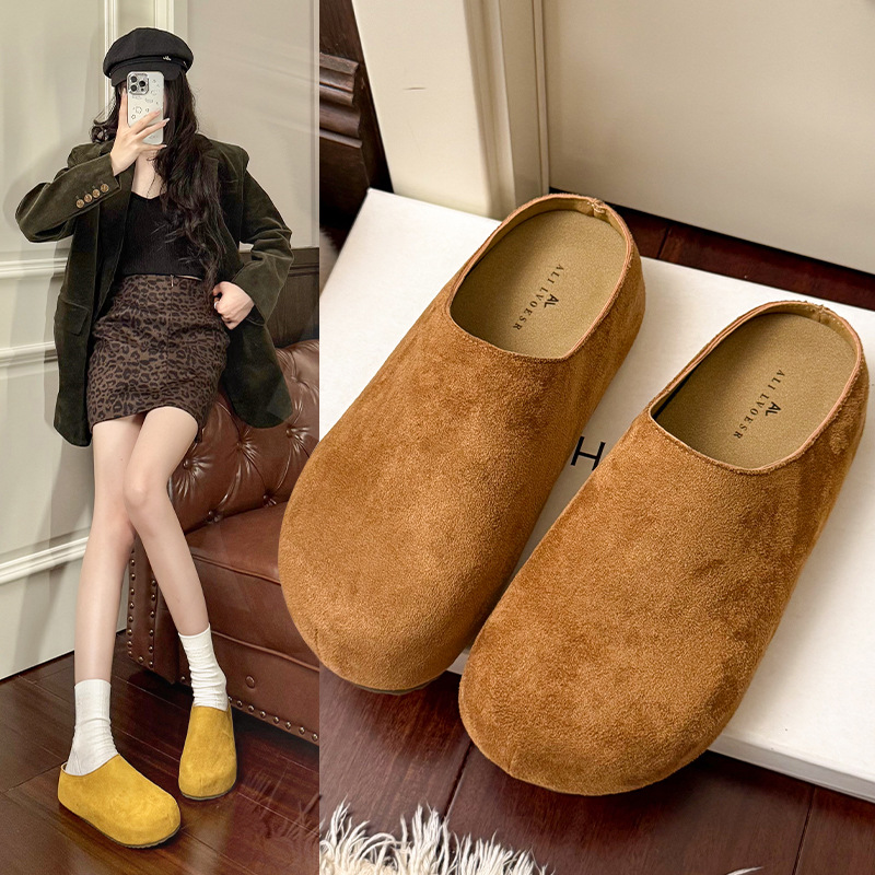 French-style Closed-toe Half-slippers For Women Suitable For Outdoor Wear foto 2