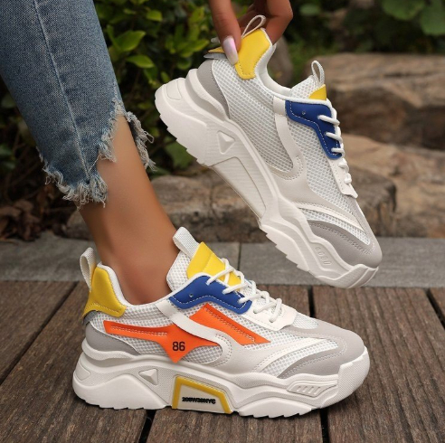 Womens Mesh Platform Casual Sneakers