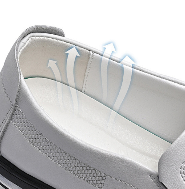 Men's British White Slip-on Leather Shoes foto 4