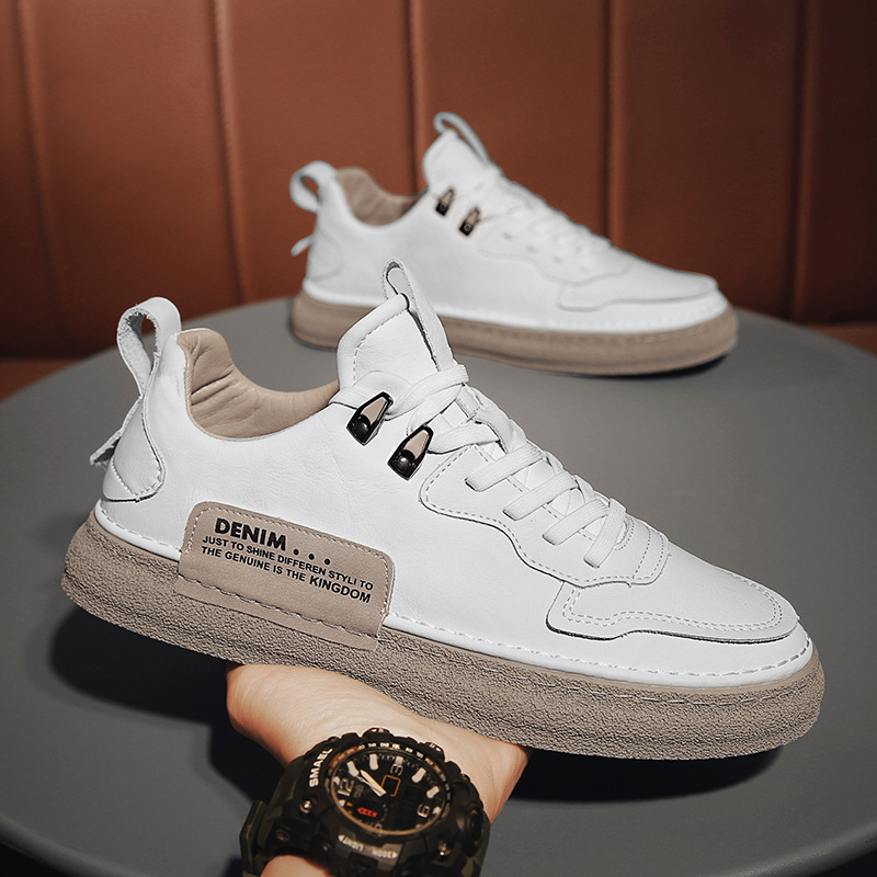 Leather Men's Versatile Casual Sneakers foto 5