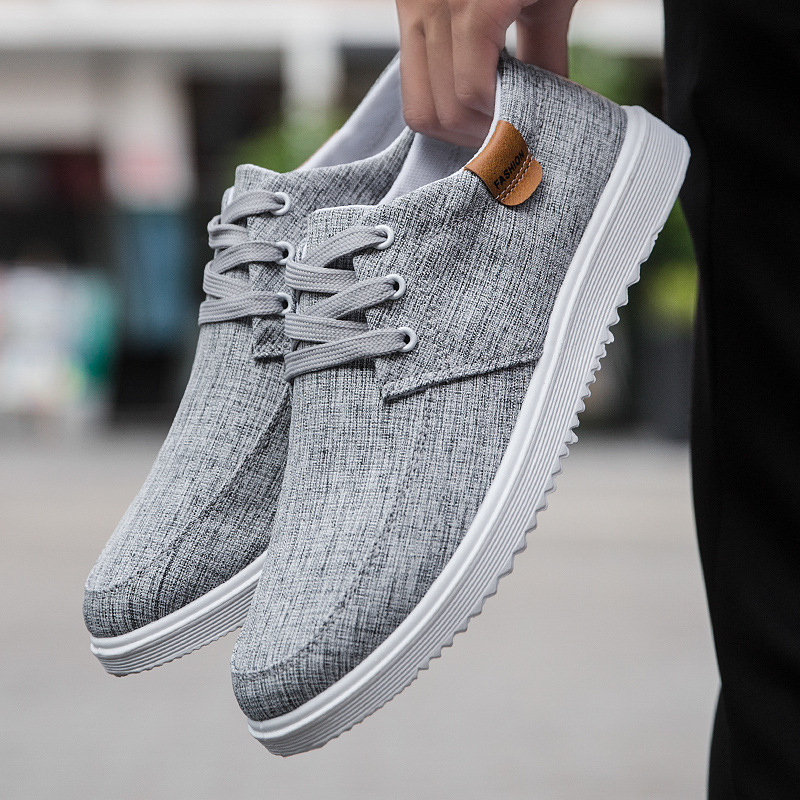 Men's Shoes Breathable Canvas Shoes Korean Style Trendy foto 5