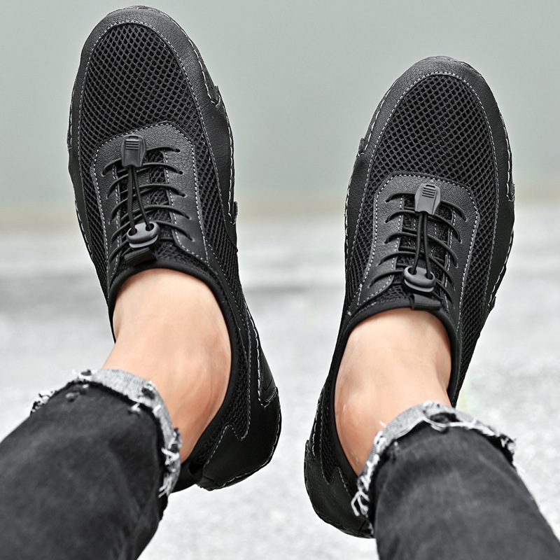 Plus Size Hollow-out Gommino Men's Casual Design Hollow Leather Shoes foto 5