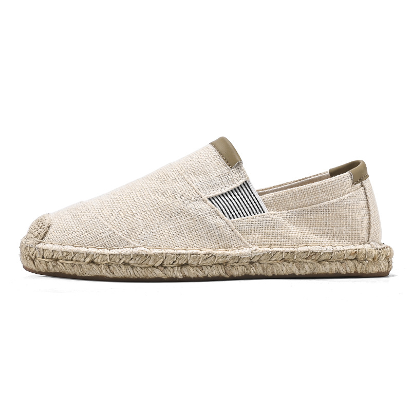 Men's Straw Fisherman Summer Canvas Casual Old Linen Tide Cloth Shoes foto 3