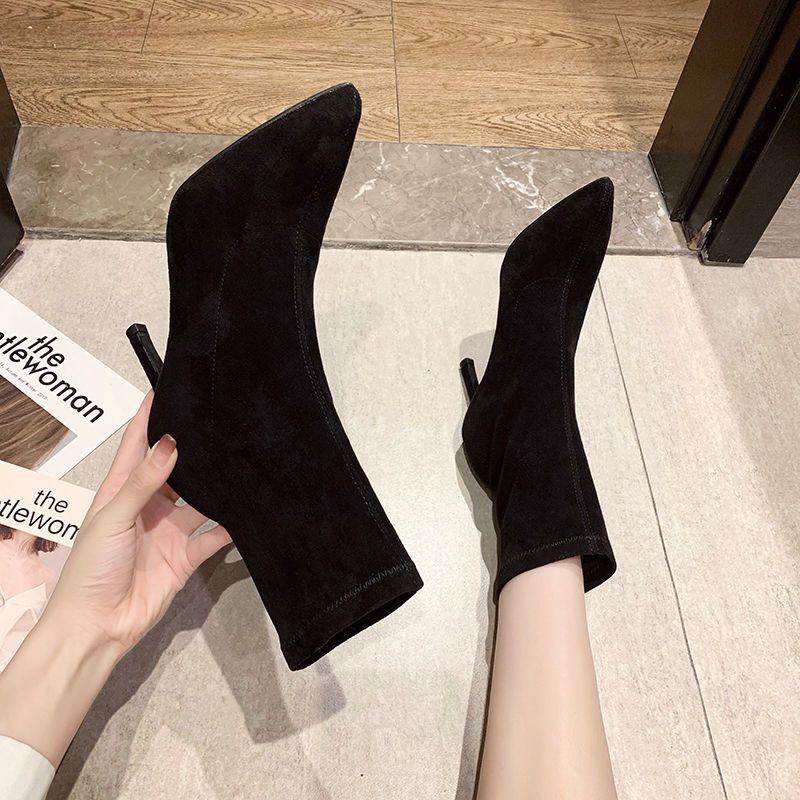 Womens Spring Autumn Stiletto Mid-Calf Boots foto 2