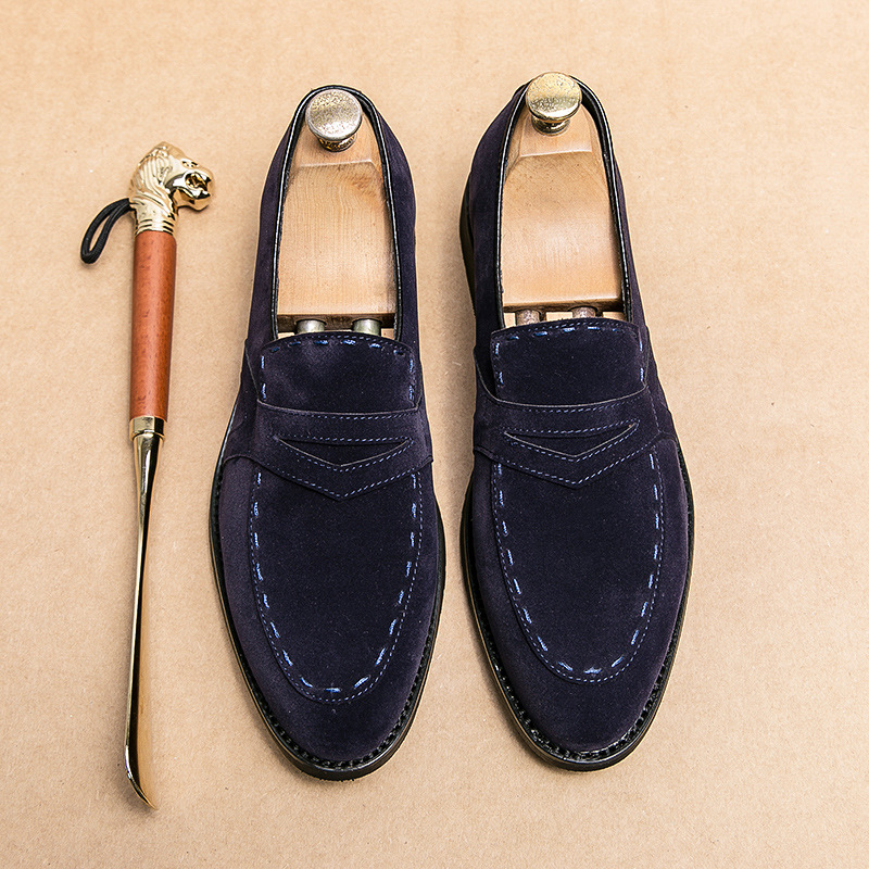 Pointed Casual Shoes British Suede Men foto 3