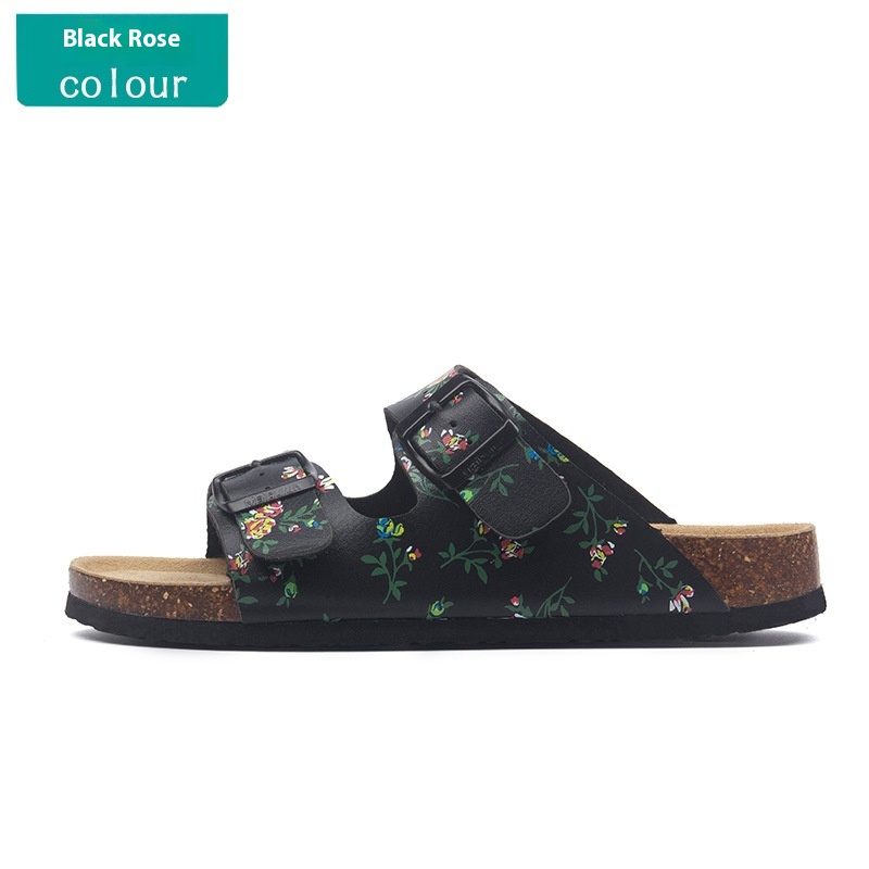 Buckle Flat Cork Slippers Same Beach Buckle Sandals foto 5