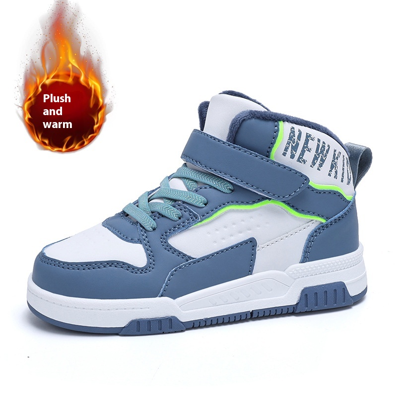 Casual Leather Sports Board Shoes High-top Velvet Thermal foto 2