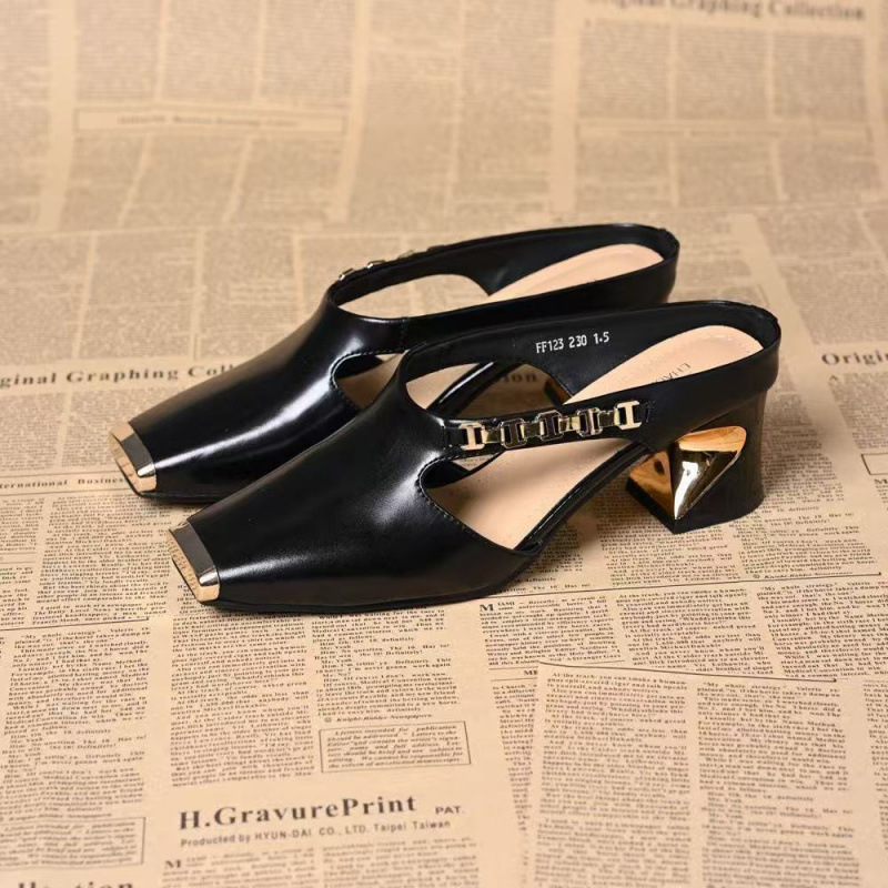 Metal Tilta French Retro Summer Square Toe Sandals foto 2