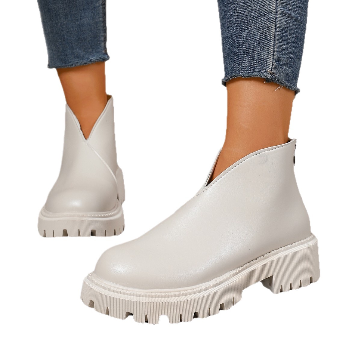 Arrival Women's Plus-size Chunky-heeled High-heeled Ankle Boots foto 3