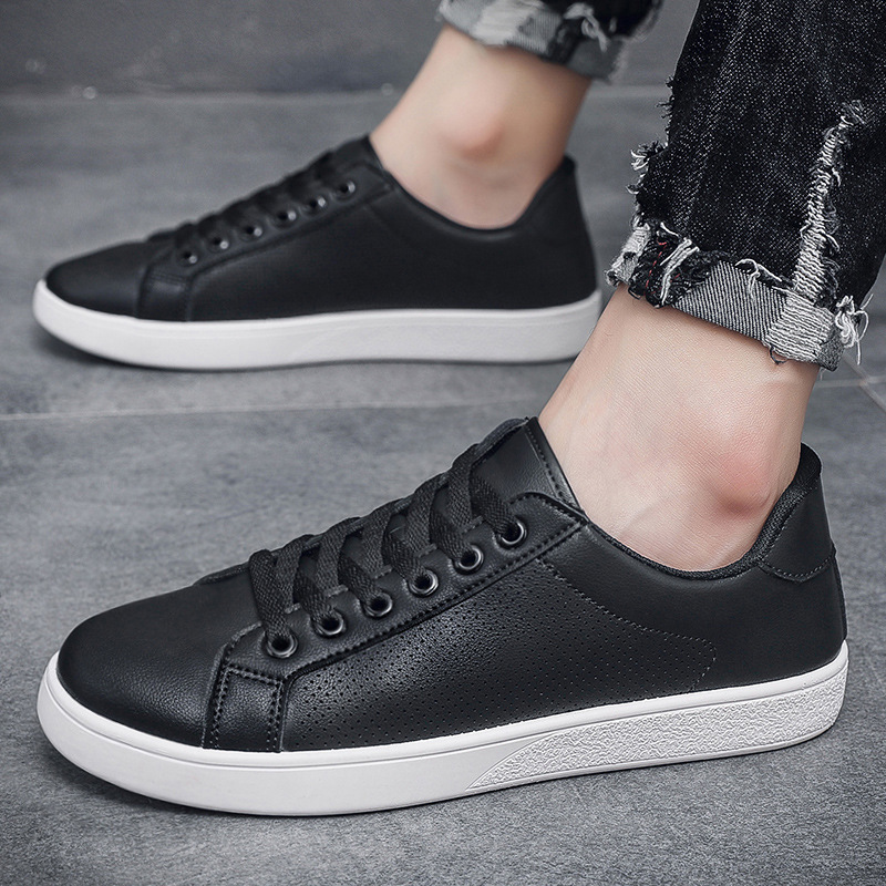 Breathable White Shoes Men's Casual Leather Shoes foto 2
