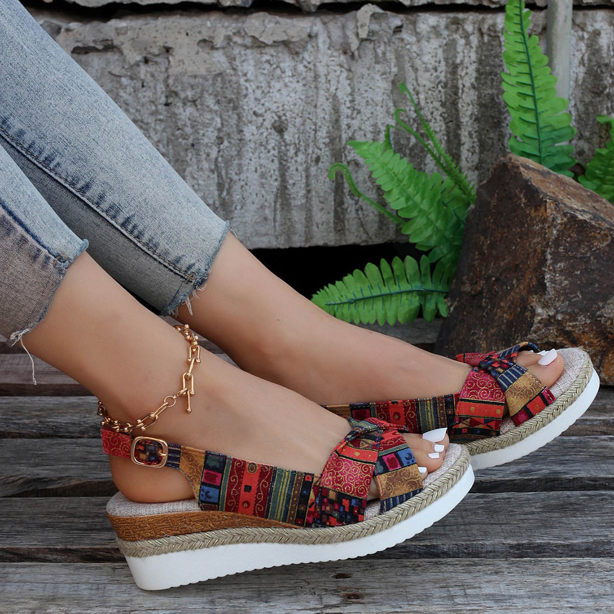 Summer Comfortable Thick-Soled Womens Peep-Toe Sandals foto 2