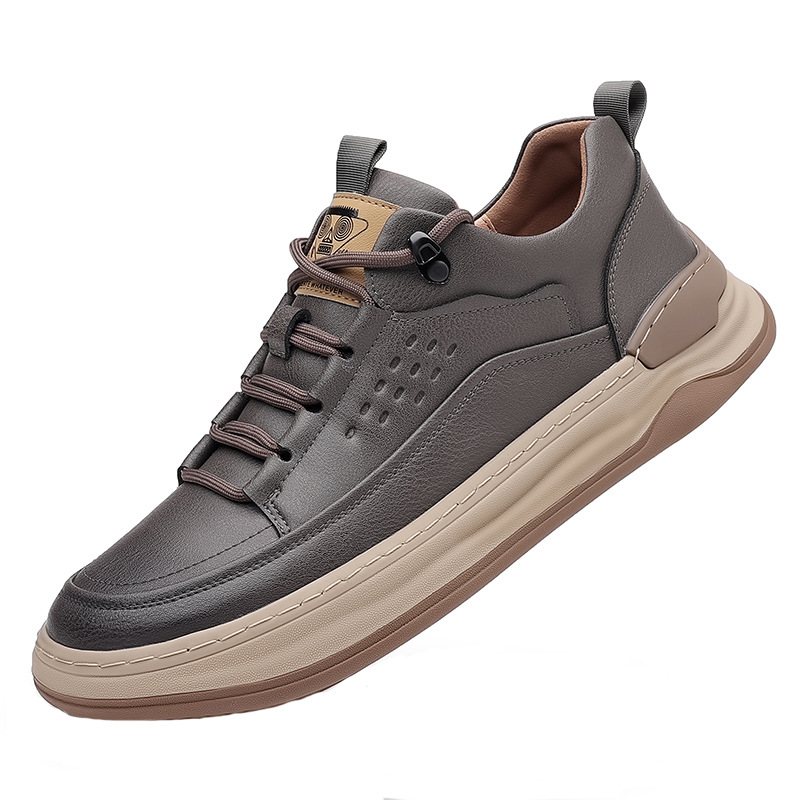 Autumn New Men's Leather Breathable Soft Sole Sneakers foto 4