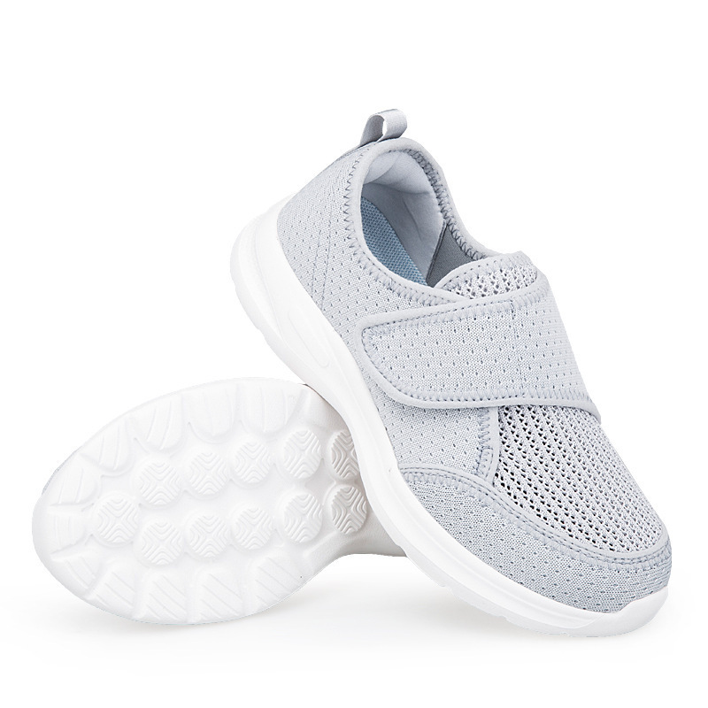 Widened Elderly Walking Shoes Summer Fly Woven Mesh foto 4