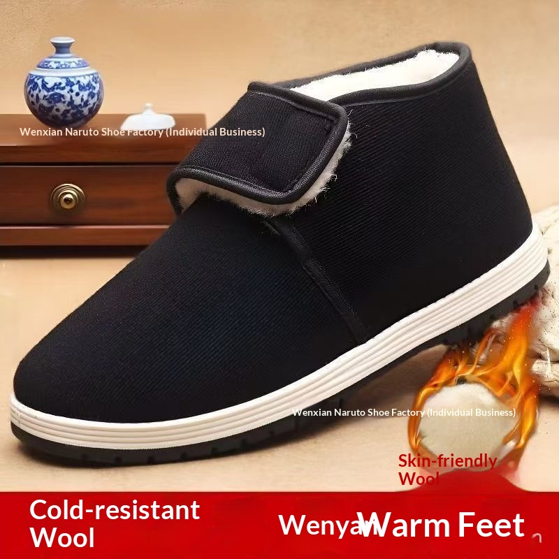 Mens Cloth Shoes With Thickened Wool Insoles And High Tops foto 3