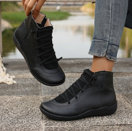 Women's Plus Size Flat Side Zipper Short Fashion Boots foto 5