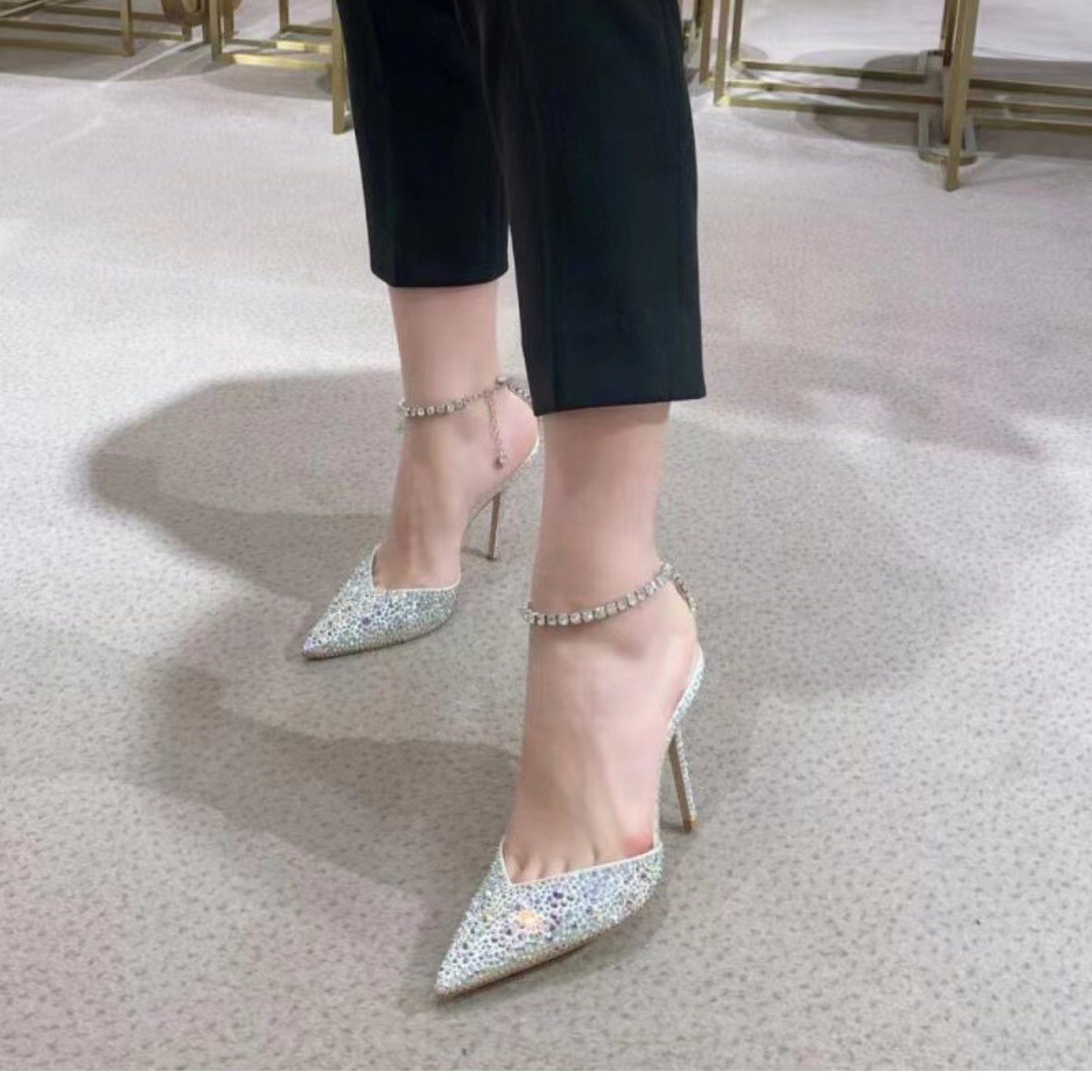 Gradient Color Full-Blown Crystal Fairy High Heels foto 3