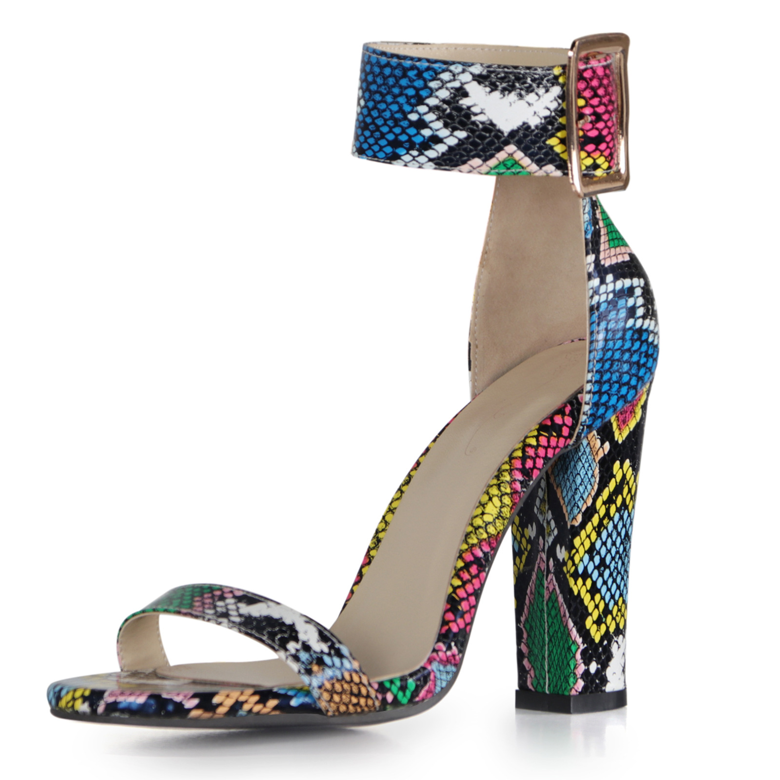 Women's Open Toe Hollow Fashion Pattern Thick High Heel Sandals foto 2