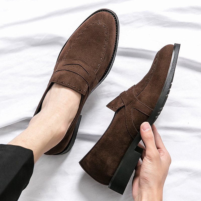 Pointed Casual Shoes British Suede Men foto 4