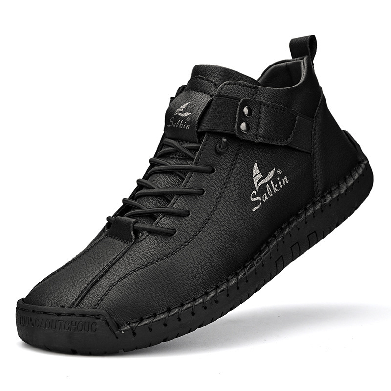 Plus Size Men's Leather Shoes Low-top Handmade foto 4