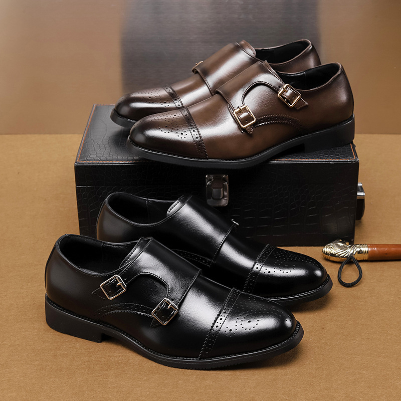 Low-top Leather Shoes Fashion British Style Business Formal Wear Casual Men's Shoes foto 2