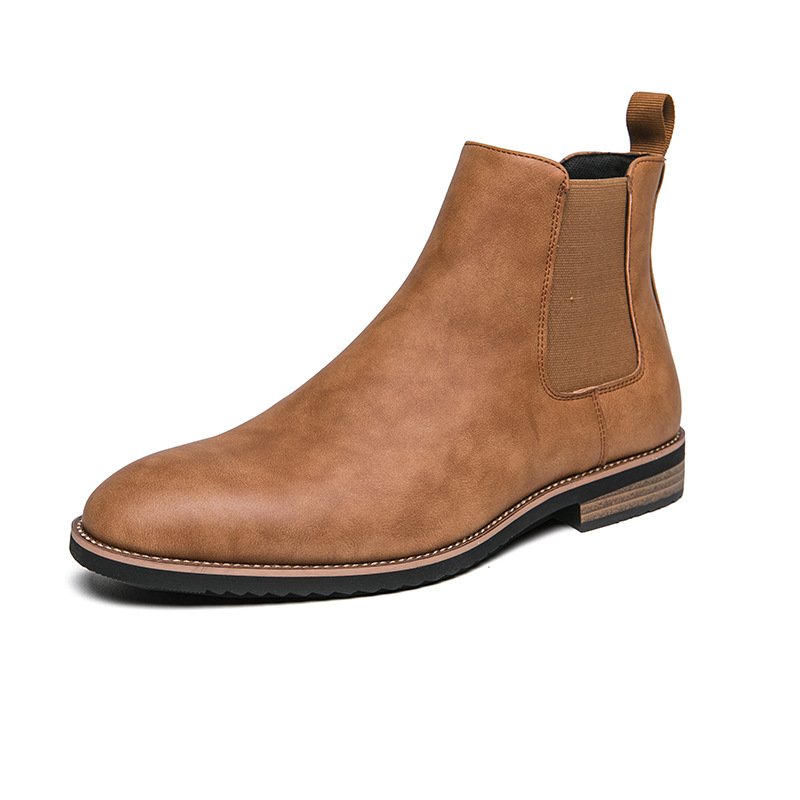 Plus Size High-top Pointed Leather Shoes Men's British Pointed Chelsea Boots foto 3