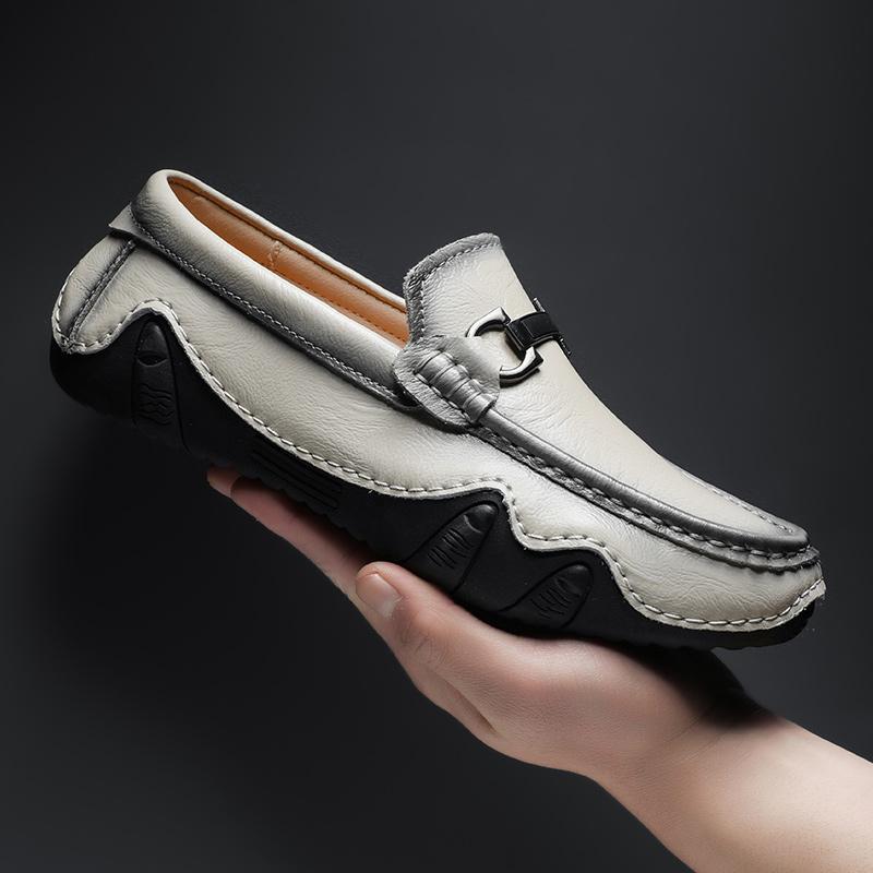 Slip-on Men's Loafers Casual Leather Shoes Low Top foto 2