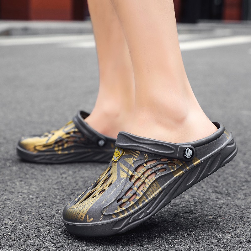 Men's Hole Shoes Plus Size Slippers Toe Cap foto 4