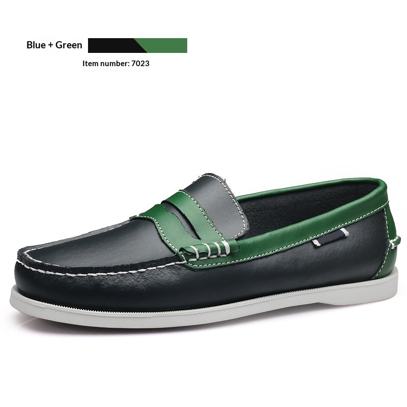 Mens Low-Top Fashionable Classic Hand-Stitched Casual Leather Shoes foto 4