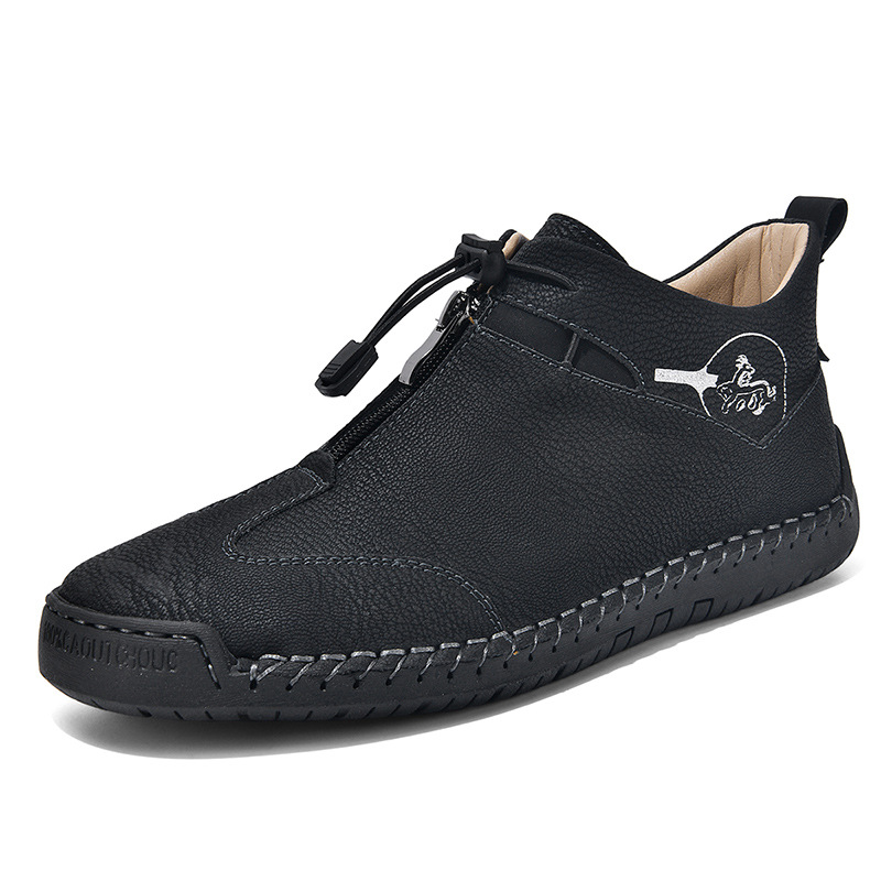Casual Men's Leather Shoes Travel Middle-aged Doudou Light And Comfortable foto 5