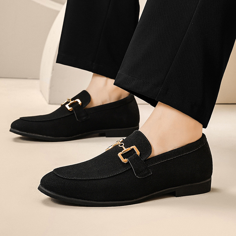 Mens Solid-Colored Glossy Casual Leather Dress Shoes For The Office foto 2