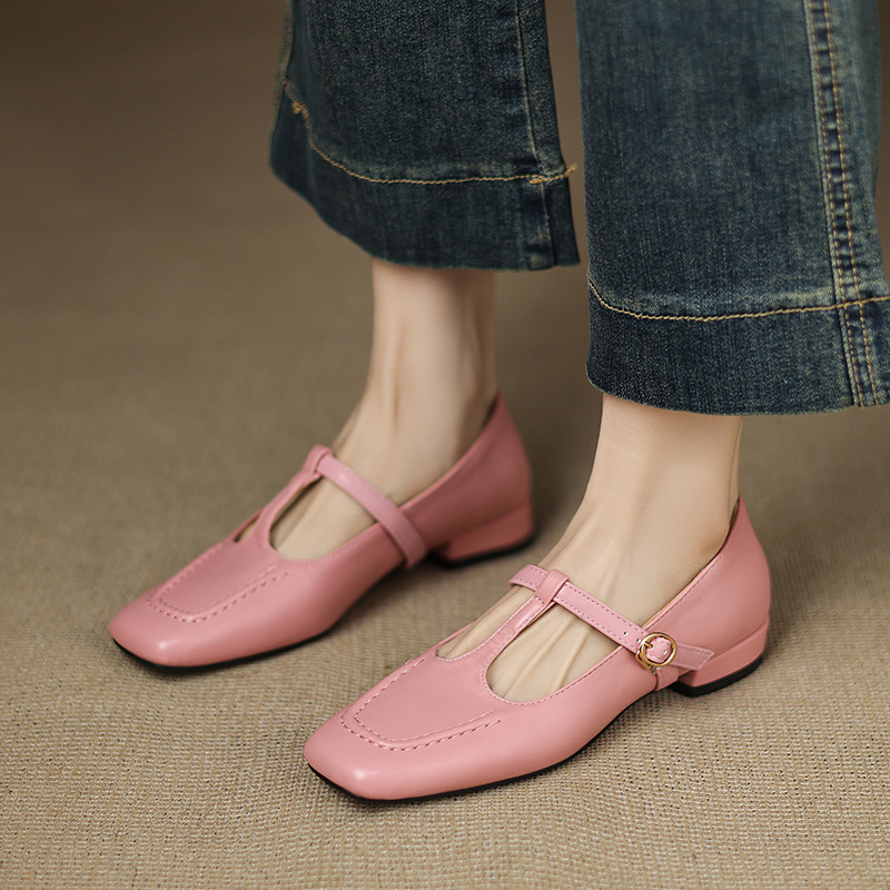 Sewn Womens Peep Toe Pumps T-strap Design Sizes foto 4