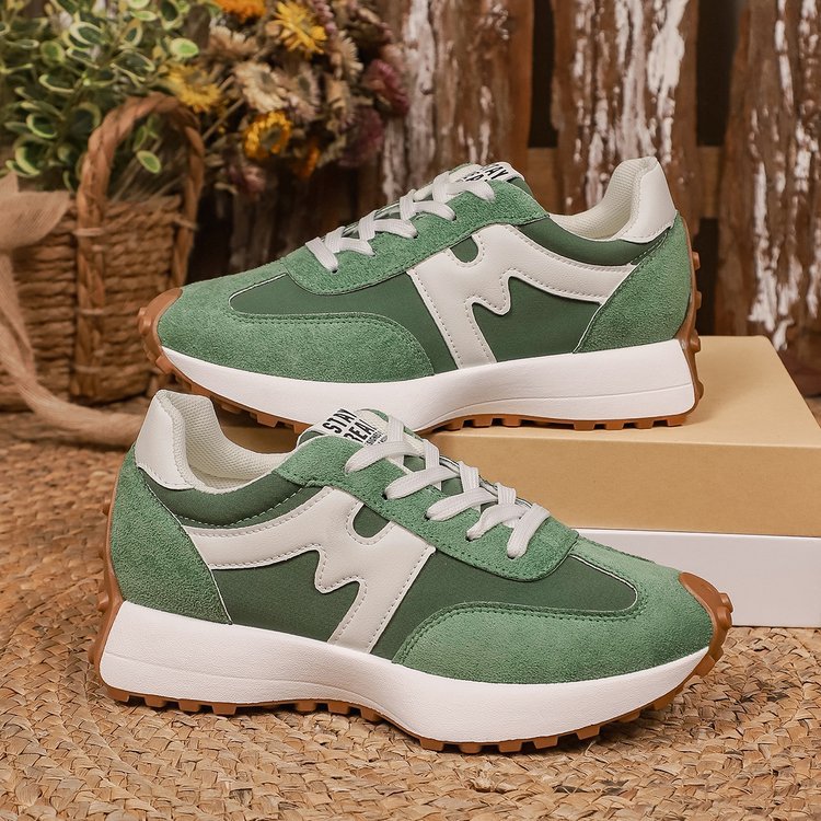 Womens Chunky-Soled Sneakers Lace-up Casual Shoes foto 4