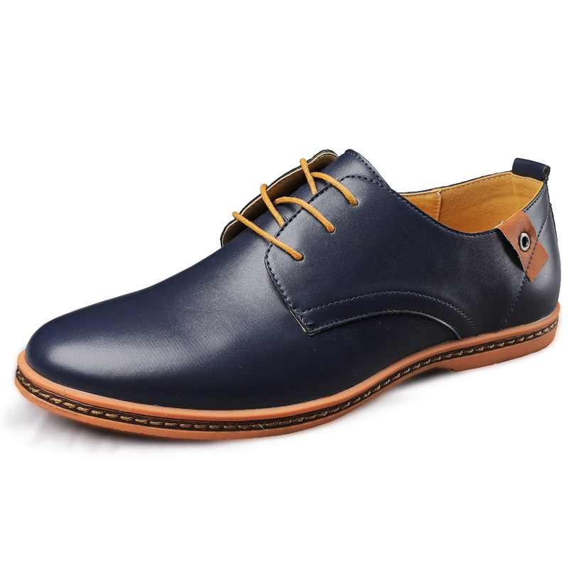 Men's Casual Business Shoes Leather Surface Lace-up Pumps foto 5
