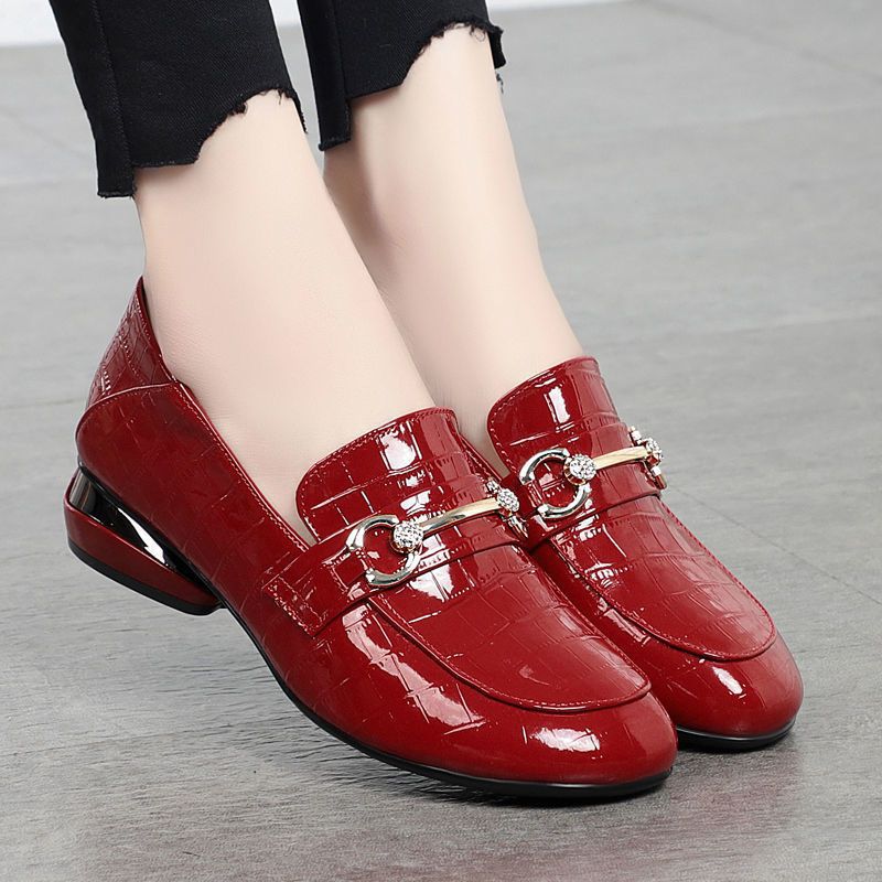 Soft Leather British Style Leather Shoes Shiny Leather Slip-on Two-way Shoes foto 2