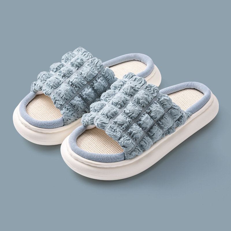 EVA Thick-soled Linen Slippers Women's Mute Soft-soled Slippers foto 5