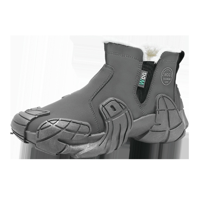 Men's Solid Color Tooling Fleece Lined Martin Boots foto 5