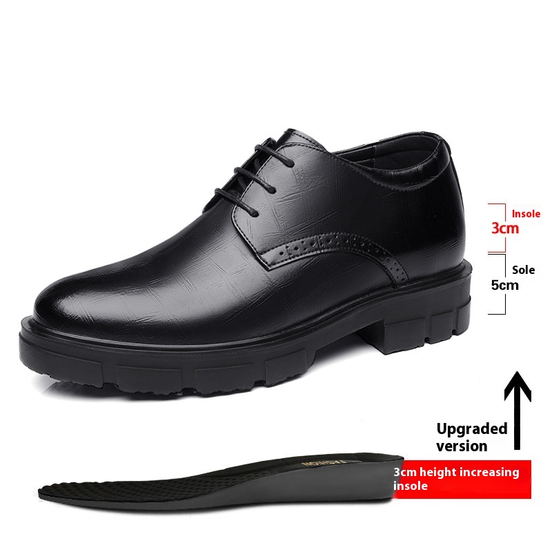 Men's Height Increasing Leather Shoes 10cm Thick Bottom Business Formal Wear foto 3