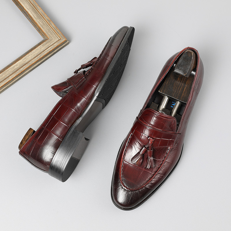 Slip On Leather Shoes Male foto 5