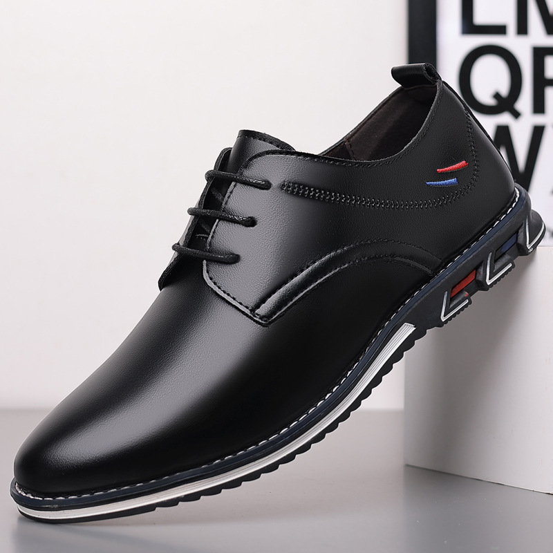 Lightweight Casual Leather Shoes With Lace Up For All Seasons foto 3