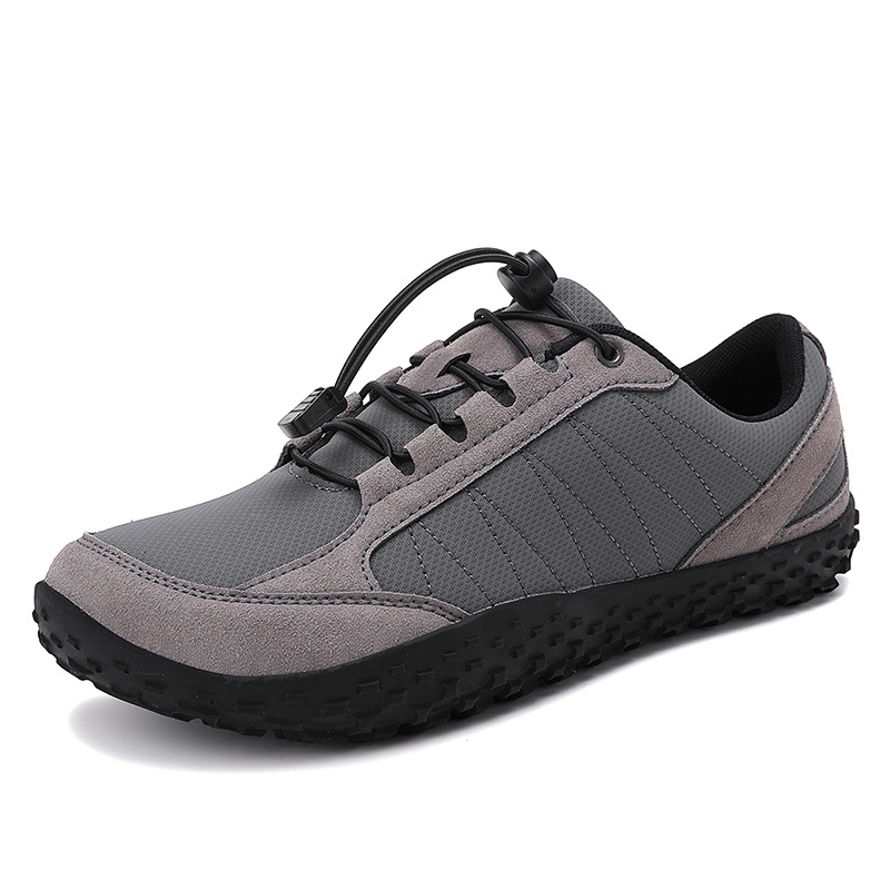 Men's Suede Leather Hiking Shoes Wide Toe Outdoor foto 2