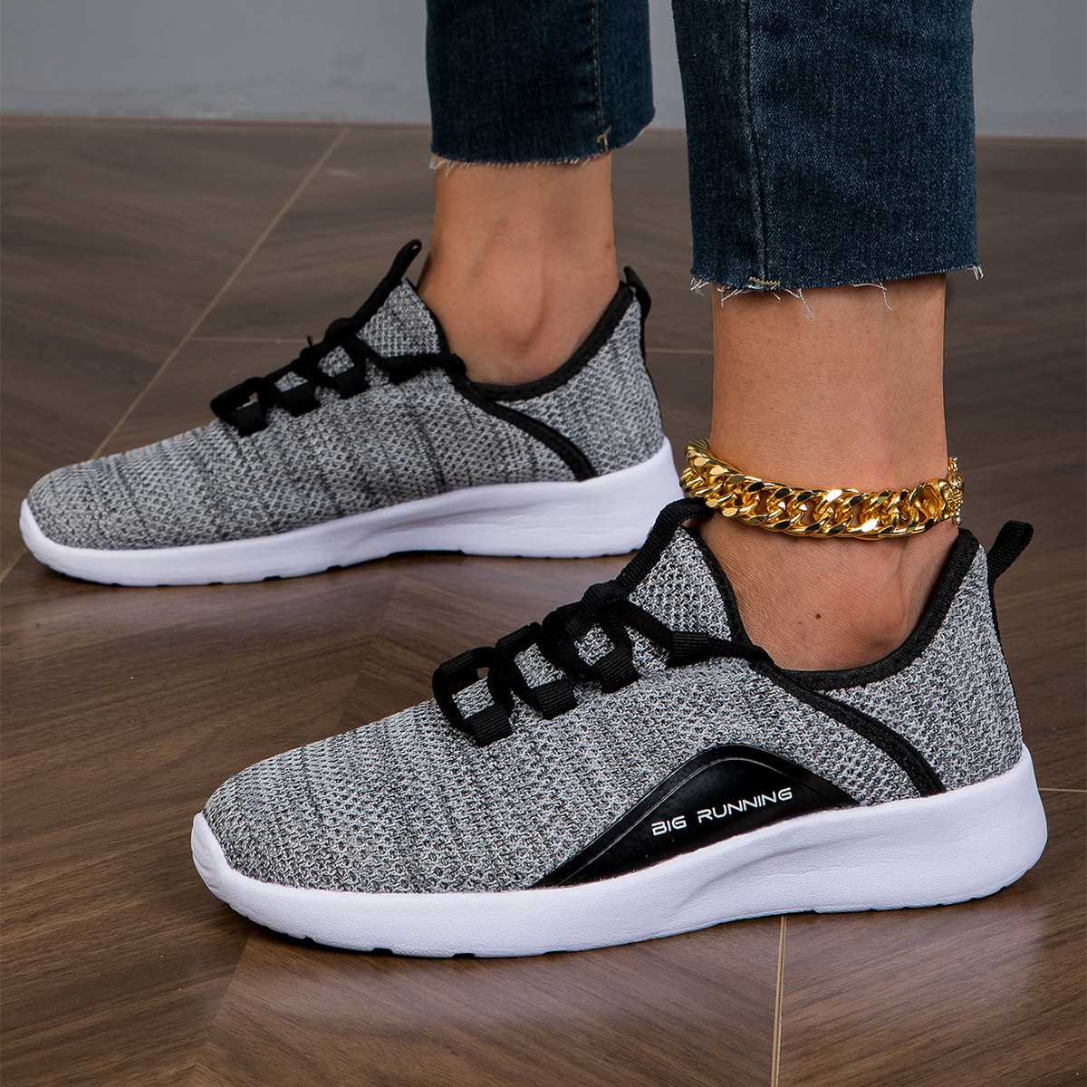 Spring New Women's Flying Woven Breathable Sports Fitness Light Casual Shoes foto 4