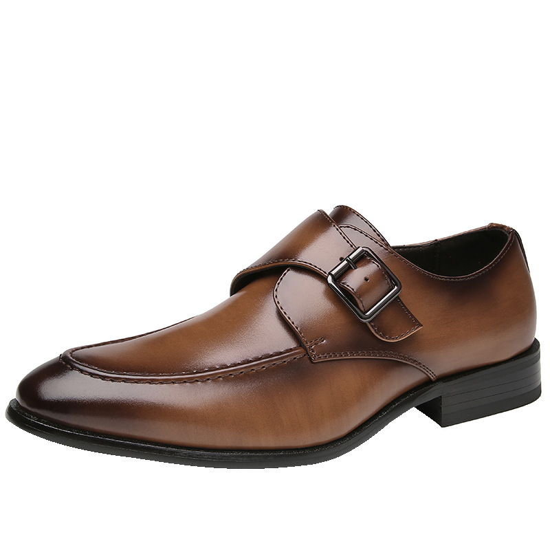 British Style Buckle Business Leather Shoes Men foto 5