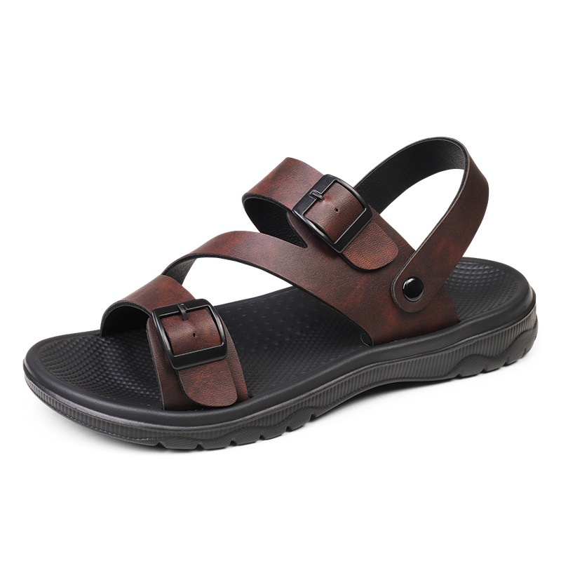 Summer New Sandals Men's Daily Beach Shoes Men's Casual Driving Soft Bottom Non-slip Sandals Breathable foto 3