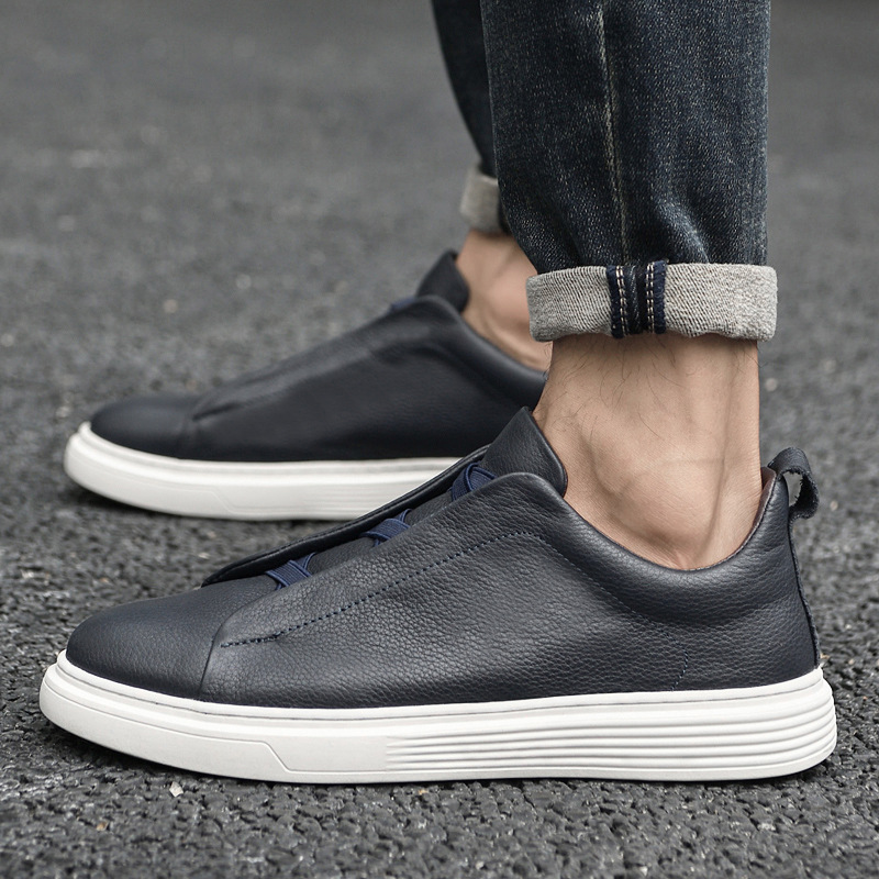 Men's Low Top Layer Cowhide Sports Board Shoes foto 4