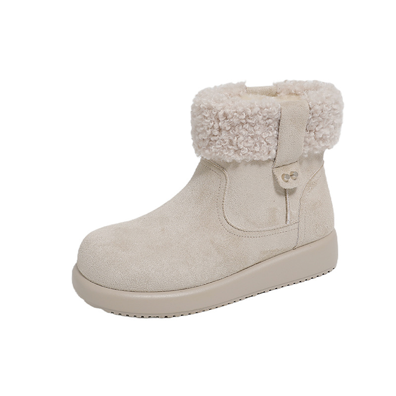 Womens Retro Warm Fuzzy Cotton Shoes foto 2