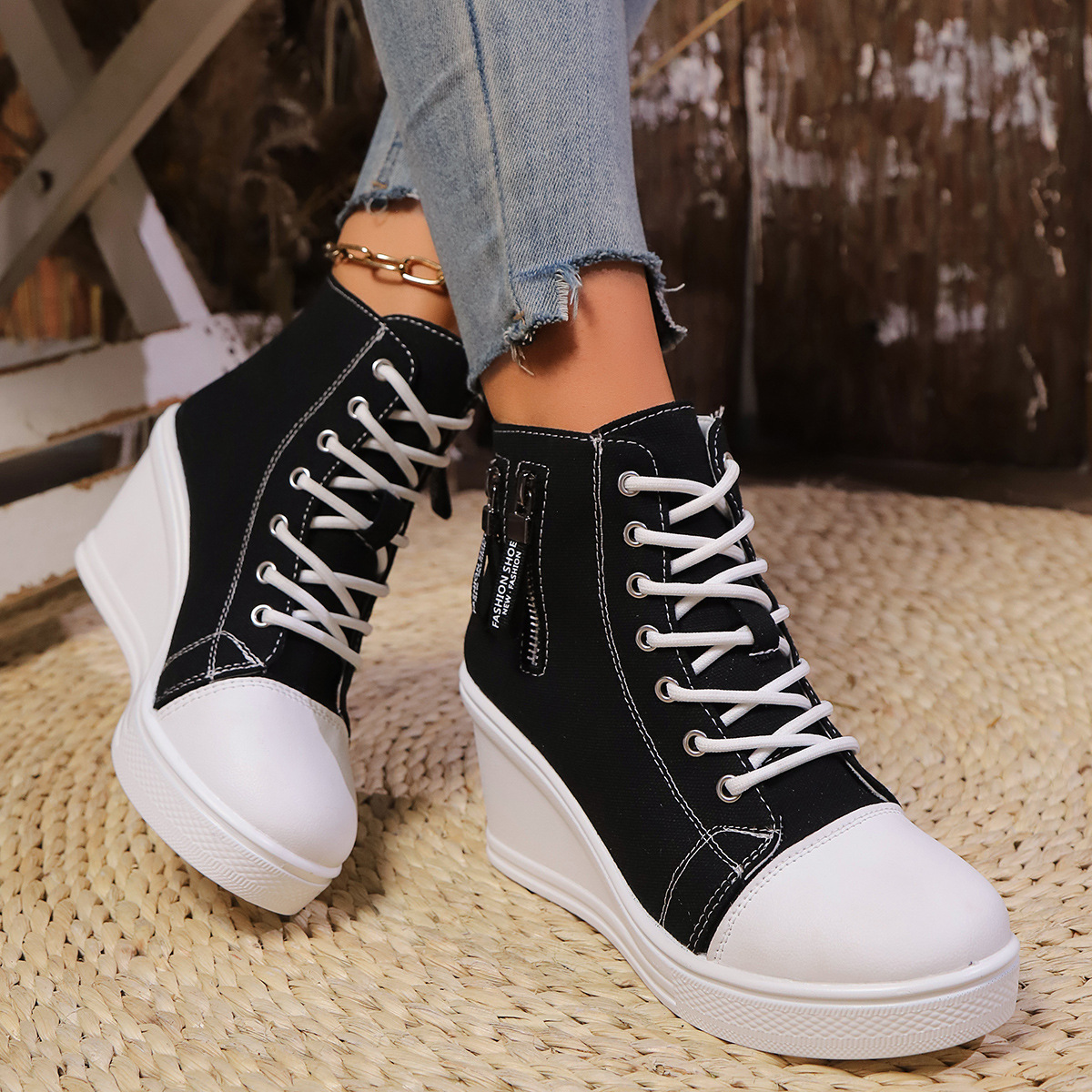 Womens Plus-size Thick-soled Casual All-match Shoes foto 4