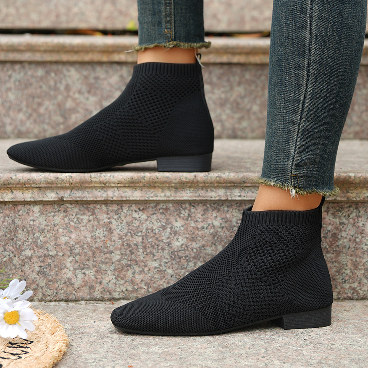 Plus Size Women's Boots Middle Tube Pointed Ankle Boots foto 3
