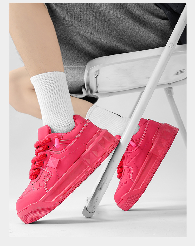 Men's Sports Thick Soled Height Increasing Small White Shoes foto 4
